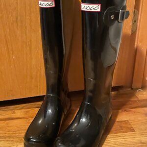 Laicigo Black Patent Rain Boots